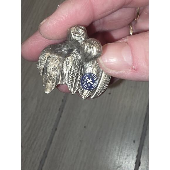 Hudson Pewter VTG 80's Pair Of Pelican Figurine 2" H Made in USA Noah's Ark 2185 - Picture 7 of 7